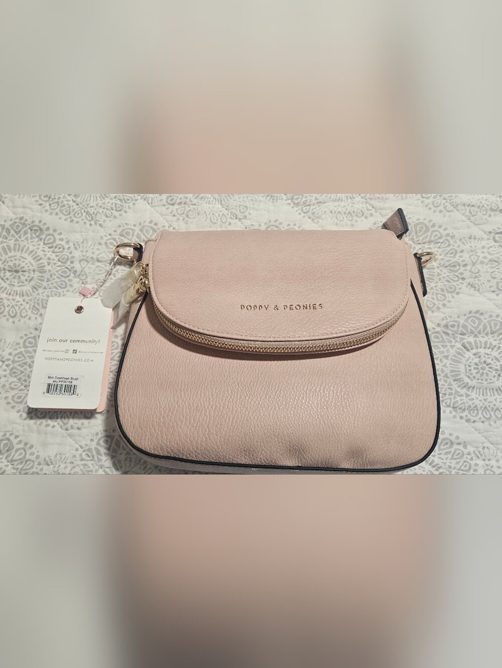 Poppy & Peonies Blush Mini Downtown And Tech Case - Picture 2 of 6